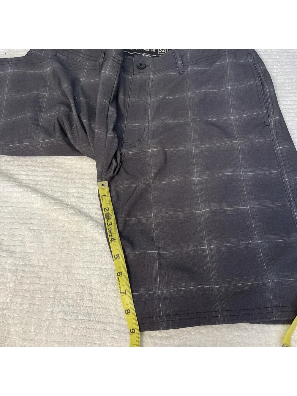 Ocean Current Men’s Charcoal Plaid Active Shorts Swim Shorts 32